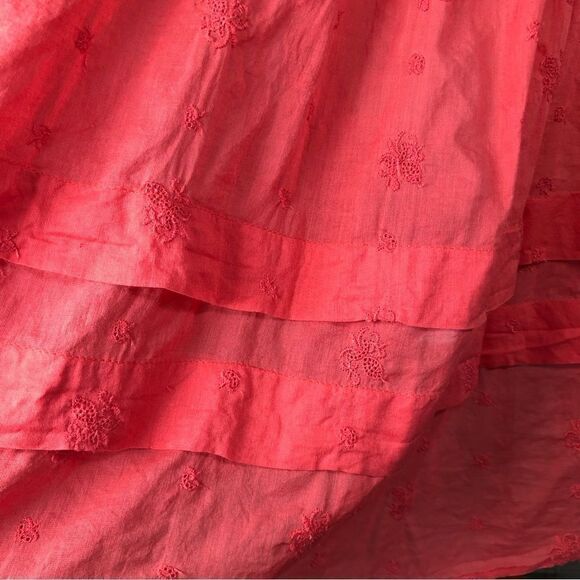 Free People Nobody Like You Cotton Peasant Dress w/ Pockets Coral Size Medium - Picture 8 of 14